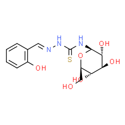 ChemSpider 2D Image | N-{[(2E)-2-(2-Hydroxybenzylidene)hydrazino]carbonothioyl}-beta-D-glucopyranosylamine | C14H19N3O6S
