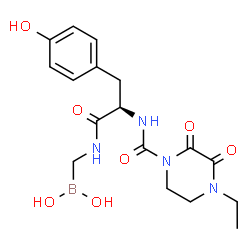 ChemSpider 2D Image | N-[(Dihydroxyboryl)methyl]-Nalpha-[(4-ethyl-2,3-dioxo-1-piperazinyl)carbonyl]-D-tyrosinamide | C17H23BN4O7