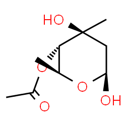 ChemSpider 2D Image | 4-O-Acetyl-2,6-dideoxy-3-C-methyl-beta-L-arabino-hexopyranose | C9H16O5