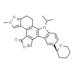 ChemSpider 2D Image | 11-Isopropyl-2-methyl-8-[(2S)-tetrahydro-2H-pyran-2-yl]-2,11,12,13-tetrahydro-4H-indazolo[5,4-a]pyrrolo[3,4-c]carbazol-4-one | C28H28N4O2