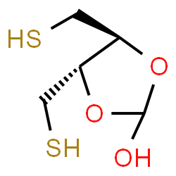 ChemSpider 2D Image | (4s,5s)-4,5-Bis(Mercaptomethyl)-1,3-Dioxolan-2-Ol | C5H10O3S2