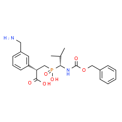 ChemSpider 2D Image | (2S)-2-[3-(Aminomethyl)phenyl]-3-{[(1R)-1-{[(benzyloxy)carbonyl]amino}-2-methylpropyl](hydroxy)phosphoryl}propanoic acid | C22H29N2O6P
