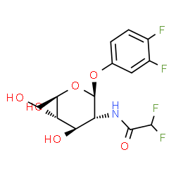 ChemSpider 2D Image | 3,4-Difluorophenyl 2-deoxy-2-[(difluoroacetyl)amino]-beta-D-glucopyranoside | C14H15F4NO6
