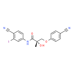 ChemSpider 2D Image | (2S)-N-(4-Cyano-3-iodophenyl)-3-(4-cyanophenoxy)-2-hydroxy-2-methylpropanamide | C18H14IN3O3