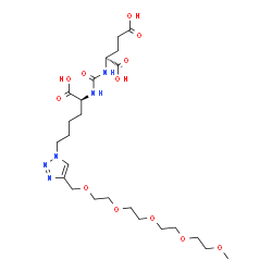 ChemSpider 2D Image | N-({(1S)-1-Carboxy-5-[4-(2,5,8,11,14-pentaoxapentadec-1-yl)-1H-1,2,3-triazol-1-yl]pentyl}carbamoyl)-L-glutamic acid | C24H41N5O12