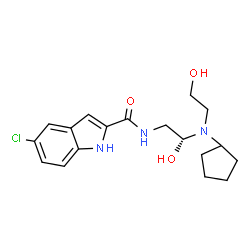 ChemSpider 2D Image | 5-CHLORO-1H-INDOLE-2-CARBOXYLIC ACID{[CYCLOPENTYL-(2-HYDROXY-ETHYL)-CARBAMOYL]-METHYL}-AMIDE | C18H24ClN3O3