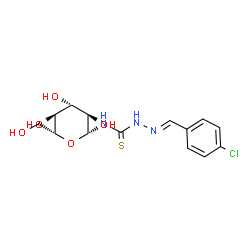 ChemSpider 2D Image | N-{[(2E)-2-(4-Chlorobenzylidene)hydrazino]carbonothioyl}-beta-D-glucopyranosylamine | C14H18ClN3O5S
