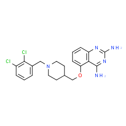 ChemSpider 2D Image | 5-{[1-(2,3-Dichlorobenzyl)-4-piperidinyl]methoxy}-2,4-quinazolinediamine | C21H23Cl2N5O