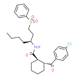 ChemSpider 2D Image | (1R,2R)-2-(4-Chlorobenzoyl)-N-[(3S)-1-(phenylsulfonyl)-3-heptanyl]cyclohexanecarboxamide | C27H34ClNO4S
