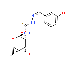 ChemSpider 2D Image | N-{[(2Z)-2-(3-Hydroxybenzylidene)hydrazino]carbonothioyl}-beta-D-glucopyranosylamine | C14H19N3O6S