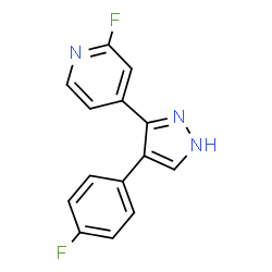 ChemSpider 2D Image | 2-Fluoro-4-[4-(4-fluorophenyl)-1H-pyrazol-3-yl]pyridine | C14H9F2N3