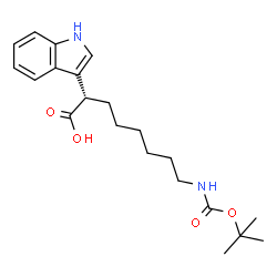 ChemSpider 2D Image | (2S)-8-[(tert-butoxycarbonyl)amino]-2-(1H-indol-3-yl)octanoic acid | C21H30N2O4