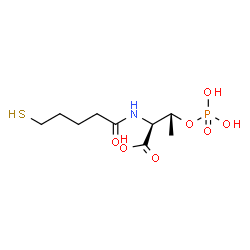 ChemSpider 2D Image | O-Phosphono-N-(5-sulfanylpentanoyl)-L-threonine | C9H18NO7PS