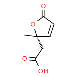 ChemSpider 2D Image | [(2S)-2-Methyl-5-oxo-2,5-dihydro-2-furanyl]acetic acid | C7H8O4