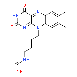 ChemSpider 2D Image | [4-(7,8-Dimethyl-2,4-dioxo-3,4-dihydrobenzo[g]pteridin-10(2H)-yl)butyl]carbamic acid | C17H19N5O4