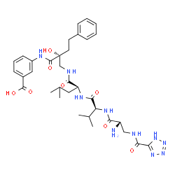 ChemSpider 2D Image | 3-[(1H-Tetrazol-5-ylcarbonyl)amino]-L-alanyl-L-valyl-N-{(2R)-2-[(3-carboxyphenyl)carbamoyl]-2-hydroxy-4-phenylbutyl}-L-leucinamide | C34H46N10O8