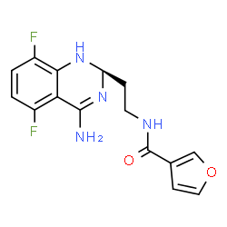 ChemSpider 2D Image | N-[2-(4-AMINO-5,8-DIFLUORO-1,2-DIHYDROQUINAZOLIN-2-YL)ETHYL]-3-FURAMIDE | C15H14F2N4O2