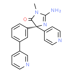 ChemSpider 2D Image | (5S)-2-amino-3-methyl-5-pyridin-4-yl-5-(3-pyridin-3-ylphenyl)-3,5-dihydro-4H-imidazol-4-one | C20H17N5O
