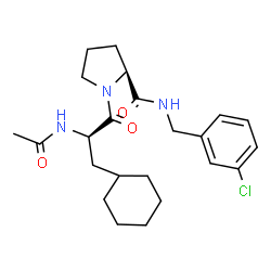ChemSpider 2D Image | N-Acetyl-3-cyclohexyl-D-alanyl-N-(3-chlorobenzyl)-L-prolinamide | C23H32ClN3O3