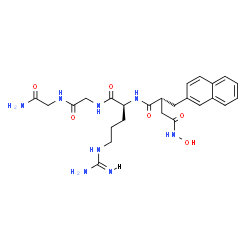 ChemSpider 2D Image | N~2~-[(2R)-4-(Hydroxyamino)-2-(2-naphthylmethyl)-4-oxobutanoyl]-L-arginylglycylglycinamide | C25H34N8O6