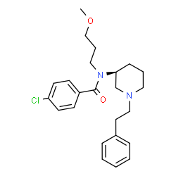ChemSpider 2D Image | 4-Chloro-N-(3-methoxypropyl)-N-[(3S)-1-(2-phenylethyl)-3-piperidinyl]benzamide | C24H31ClN2O2
