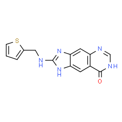 ChemSpider 2D Image | 2-[(2-Thienylmethyl)amino]-1,7-dihydro-8H-imidazo[4,5-g]quinazolin-8-one | C14H11N5OS