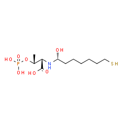 ChemSpider 2D Image | N-[(1R)-1-Hydroxy-7-sulfanylheptyl]-O-phosphono-L-threonine | C11H24NO7PS