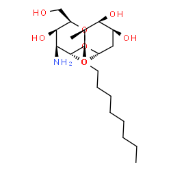 ChemSpider 2D Image | Octyl 3-amino-3-deoxy-2-O-(2,6-dideoxy-alpha-L-lyxo-hexopyranosyl)-beta-D-galactopyranoside | C20H39NO8
