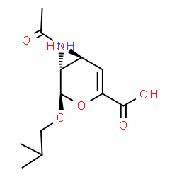 ChemSpider 2D Image | 5-ACETAMIDO-5,6-DIHYDRO-4-HYDROXY-6-ISOBUTOXY-4H-PYRAN-2-CARBOXYLIC ACID | C12H19NO6