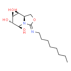 ChemSpider 2D Image | (3Z,5S,6R,7S,8S,8aR)-3-(Octylimino)hexahydro[1,3]oxazolo[3,4-a]pyridine-5,6,7,8-tetrol | C15H28N2O5