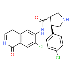 ChemSpider 2D Image | (3S,4R)-N-(7-Chloro-1-oxo-1,4-dihydro-6-isoquinolinyl)-4-(4-chlorophenyl)-3-pyrrolidinecarboxamide | C20H17Cl2N3O2