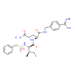 ChemSpider 2D Image | N-(Benzylsulfonyl)-D-isoleucyl-N~1~-(4-carbamimidoylbenzyl)-L-glutamamide | C26H36N6O5S