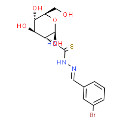 ChemSpider 2D Image | N-{[(2E)-2-(3-Bromobenzylidene)hydrazino]carbonothioyl}-beta-D-glucopyranosylamine | C14H18BrN3O5S
