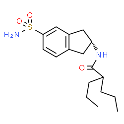 ChemSpider 2D Image | 2-Propyl-N-[(2R)-5-sulfamoyl-2,3-dihydro-1H-inden-2-yl]pentanamide | C17H26N2O3S