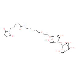 ChemSpider 2D Image | 5-(2,5-dioxopyrrolidin-1-yl)-N-[2-(2-{2-[(4-O-alpha-D-idopyranosyl-alpha-D-mannopyranosyl)oxy]ethoxy}ethoxy)ethyl]pentanamide | C27H46N2O16