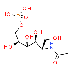 ChemSpider 2D Image | 5-Acetamido-5-deoxy-1-O-phosphono-L-iditol | C8H18NO9P