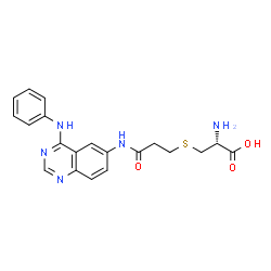 ChemSpider 2D Image | S-{3-[(4-Anilino-6-quinazolinyl)amino]-3-oxopropyl}-L-cysteine | C20H21N5O3S