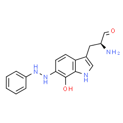 ChemSpider 2D Image | (2S)-2-Amino-3-[7-hydroxy-6-(2-phenylhydrazino)-1H-indol-3-yl]propanal | C17H18N4O2