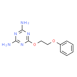 ChemSpider 2D Image | 6-(2-Phenoxyethoxy)-1,3,5-triazine-2,4-diamine | C11H13N5O2