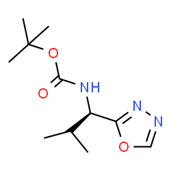 ChemSpider 2D Image | TERT-BUTYL [(1R)-2-METHYL-1-(1,3,4-OXADIAZOL-2-YL)PROPYL]CARBAMATE | C11H19N3O3