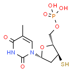ChemSpider 2D Image | 3'-THIO-THYMIDINE-5'-PHOSPHATE | C10H15N2O7PS