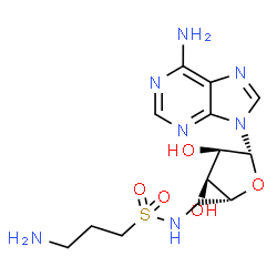 ChemSpider 2D Image | 5'-{[(3-Aminopropyl)sulfonyl]amino}-5'-deoxyadenosine | C13H21N7O5S