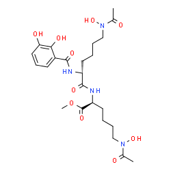 ChemSpider 2D Image | Methyl N~6~-acetyl-N~2~-(2,3-dihydroxybenzoyl)-N~6~-hydroxylysyl-N~6~-acetyl-N~6~-hydroxy-L-lysinate | C24H36N4O10