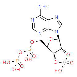 ChemSpider 2D Image | [Adenosinato(2-)-kappa~2~O~2'~,O~3'~ 5'-(trihydrogen diphosphate)](hydroxy)oxovanadium | C10H14N5O12P2V