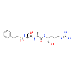 ChemSpider 2D Image | N-[(2-Phenylethyl)sulfonyl]-D-seryl-N-{(2S)-5-[(diaminomethylene)amino]-1-hydroxy-2-pentanyl}-L-alaninamide | C20H34N6O6S