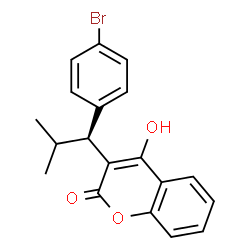 ChemSpider 2D Image | 3-[1-(4-bromo-phenyl)-2-methyl-propyl]-4-hydroxy-chromen-2-one | C19H17BrO3