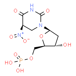 ChemSpider 2D Image | 2'-deoxy-5-nitrouridine 5'-monophosphate | C9H14N3O10P