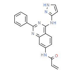 ChemSpider 2D Image | N-[2-Phenyl-4-(1H-pyrazol-3-ylamino)-7-quinazolinyl]acrylamide | C20H16N6O