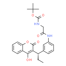 ChemSpider 2D Image | ({3-[1-(4-Hydroxy-2-oxo-2H-chromen-3-yl)-propyl]-phenylcarbamoyl}-methyl)-carbamic acid tert-butyl ester | C25H28N2O6
