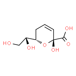 ChemSpider 2D Image | 3,4,5-trideoxy-alpha-D-erythro-oct-3-en-2-ulopyranosonic acid | C8H12O6